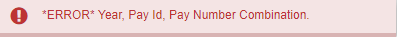 No Pay period error