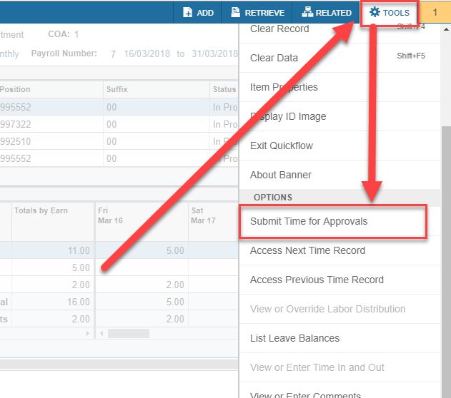 Submit this time sheet